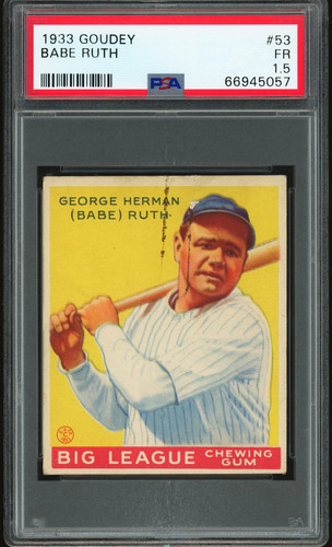 Babe Ruth #53 Baseball Cards 1933 Goudey card price