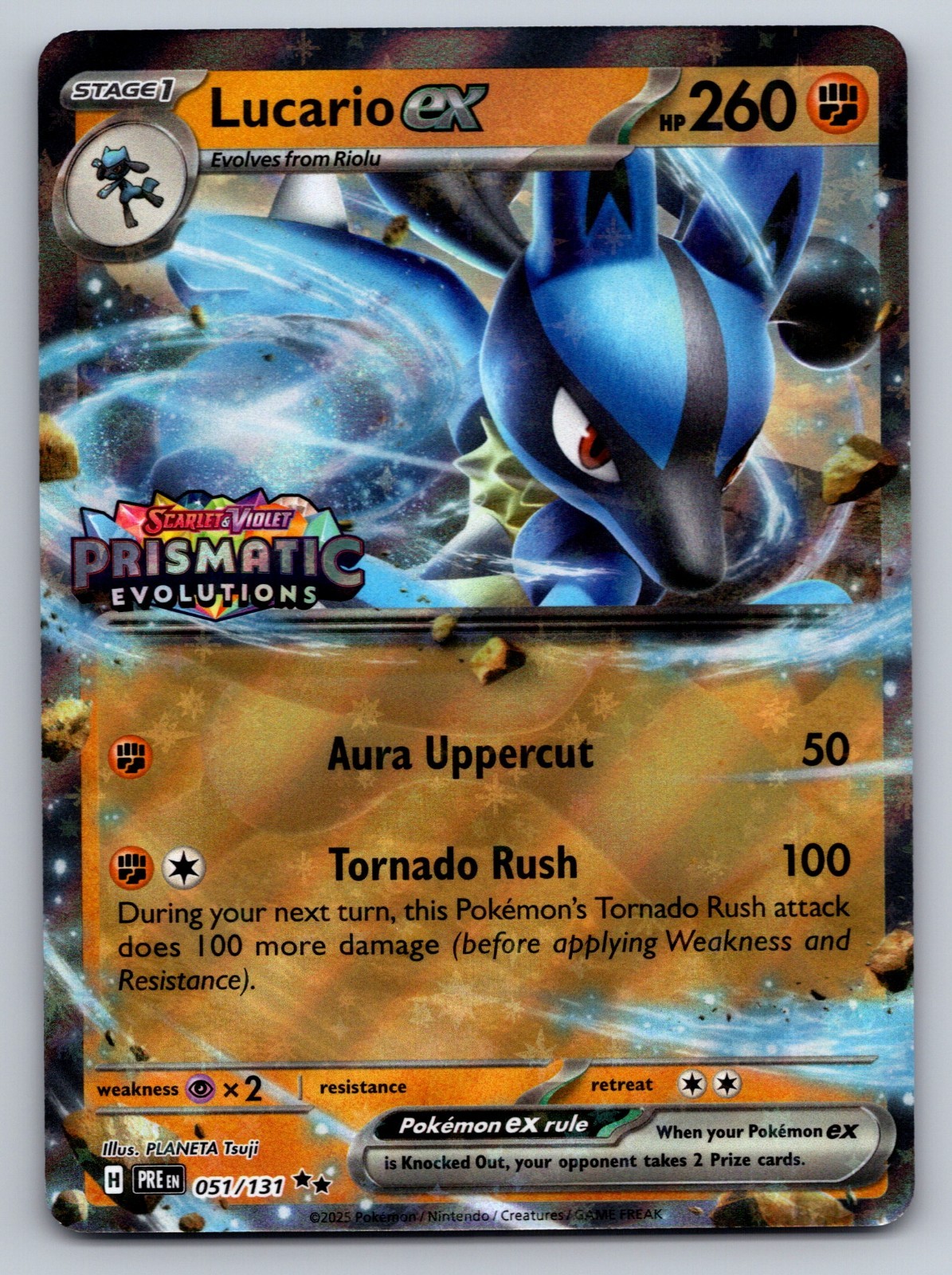 Pokémon 2025 Lucario ex 051/131 Prismatic Evolutions PRE Premium Collection | NM