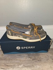 Sperry Angelfish Gray/Camo Boat Shoes - Women's 5.5 / Youth 4 - NEW W/BOX 