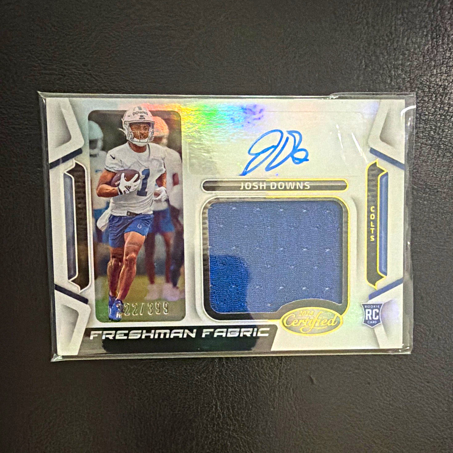 Panini 2023 Certified Freshman Fabric Signatures Josh Downs RC Auto Mem /399