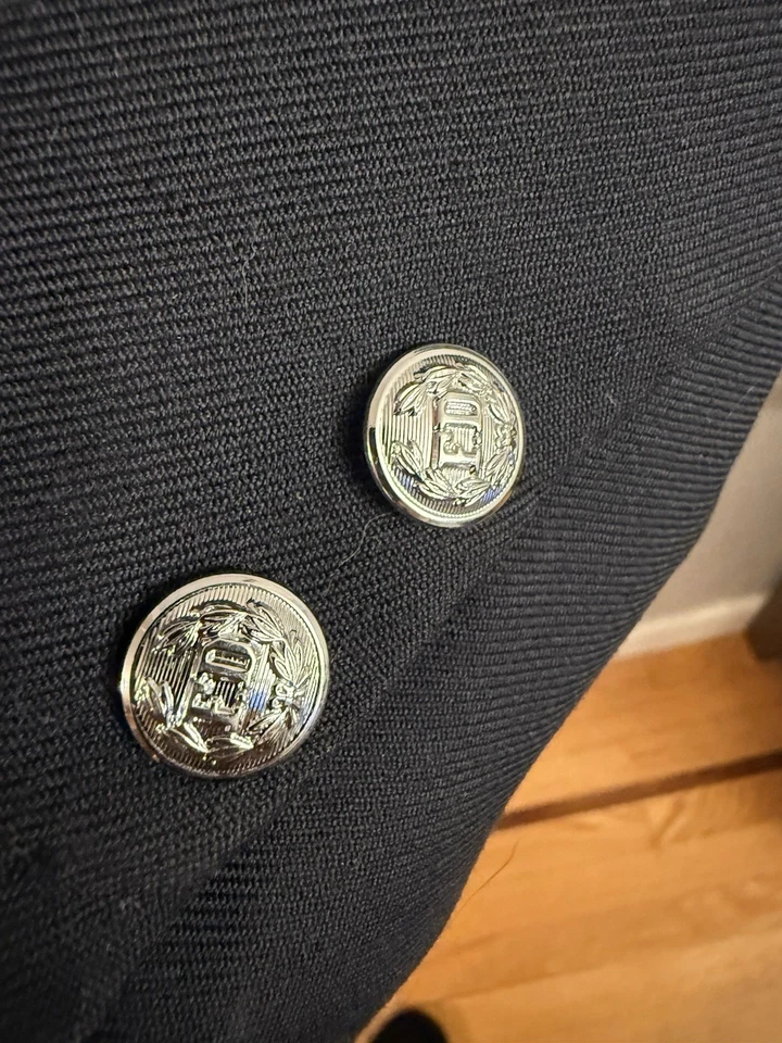 Elbeco Fire Department Dress Uniform Jacket 50S Black Wool Blend Double-Breasted - Image 3 of 4