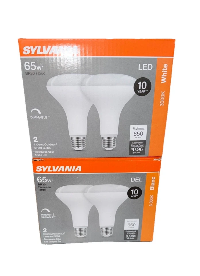 SYLVANIA LED Flood Light Bulb, 65W Equivalent White 2 Boxes - 4 Bulbs Total - Image 2 of 4