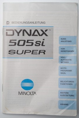 User Manual Minolta Dynax 505SI 505-SI Super