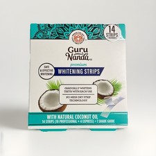 Gurunanda Teeth Whitening Strips with Coconut Oil-14 Enamel Safe Strips New