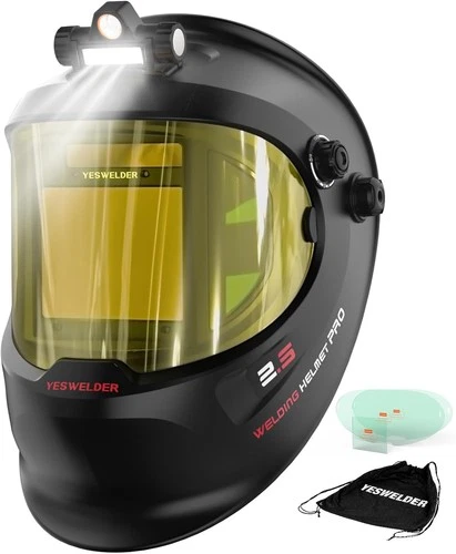 True Color Weld Hood Auto Darkening Welding Helmet Side View TIG MIG ARC