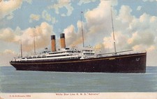 RMS ADRIATIC ~ WHITE STAR SHIP LINE, ARTIST IMAGE ~ used in Connecticut 1911