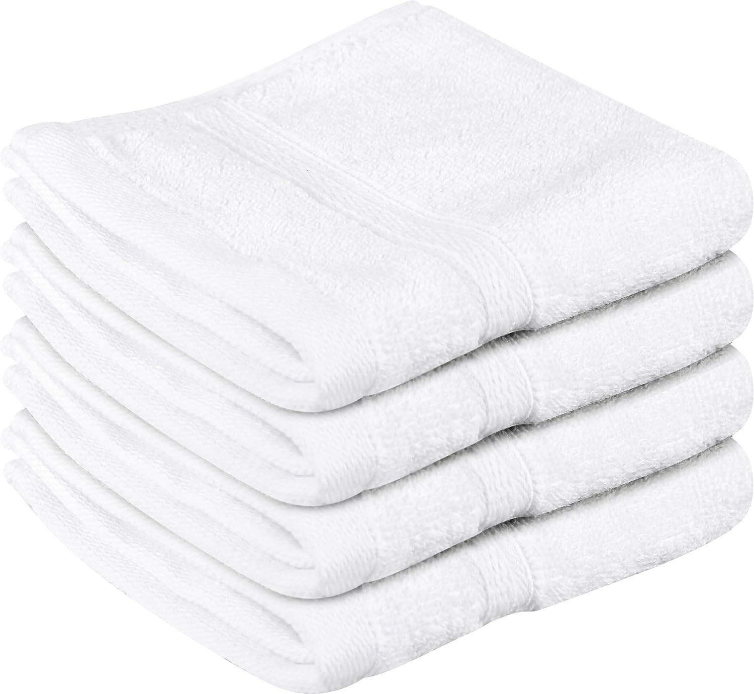 Towel and Linen Mart 100% Cotton- Wash Cloth Set -Pack of 4,Quick
