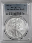 2008 W $1 BURNISHED SILVER EAGLE (AMERICAN SILVER EAGLE ASE) PCGS SP70 #44616071