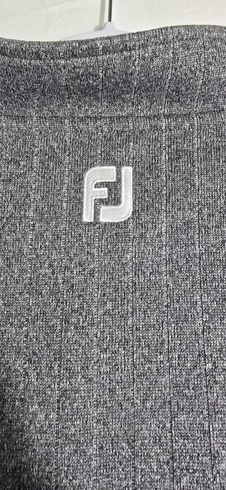 FootJoy Sweater Mens 2XL Gray Ribbed Drop Needle Linned Lifestyle 1/2 Zip Golf - Image 4 of 4
