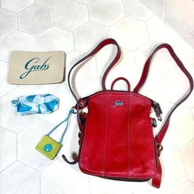 GABS Backpack Leather Italy Unisex Foldable Eco Bag Authentic Used