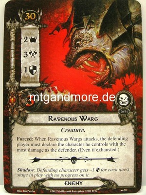 Lord of the Rings LCG  - 2x Ravenous Warg  #059 - On the Doorstep