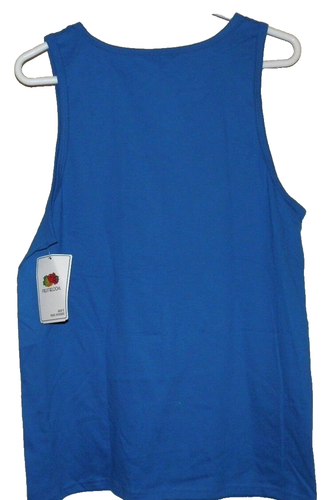 Herren Gr. Small 34-36 Blau Fruit of the Loom Tank Top 100% Baumwolle Neu - Bild 2 von 2