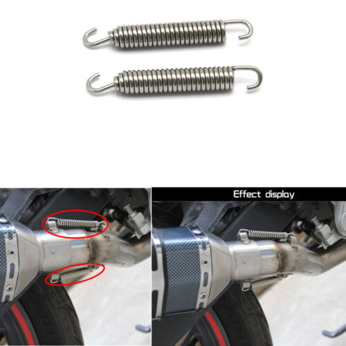 2PCS Racing Stainless Steel Motorcycle Exhaust Pipe Muffler Springs 75mm - Picture 2 of 7