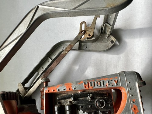 Vintage Hubley #505 Orange Steel Front End Loader w/Wood Wheels For Parts/Repair - Picture 18 of 24