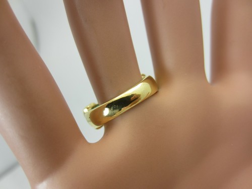 18k Amarillo Oro Y 3 Cabujón Esmeralda Anillo 3.00 Quilates Italia X O Diseño - Imagen 6 de 9