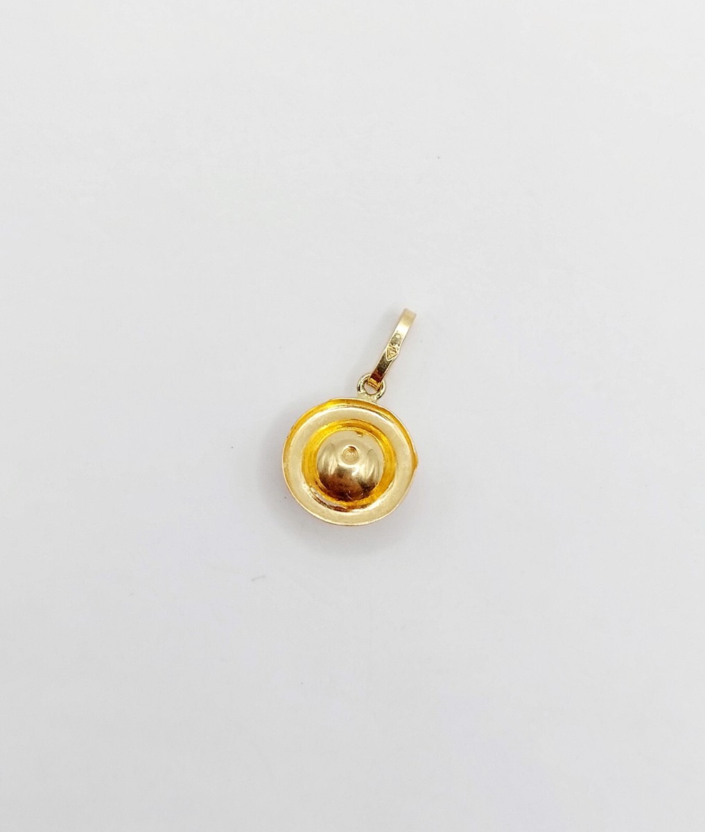 Pendentif Vintage Or 18k Avec Perle Cerclée Or - Occasion Authentique