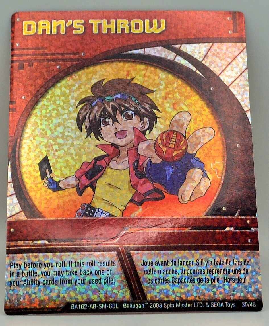 2008 Bakugan Battle Brawler Series 1-48 #30 Dan's Throw Holo Red