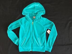 NWT Girl Kohls JUICY COUTURE sz XS Tracksuit Velour Hoodie Top Sweat ...