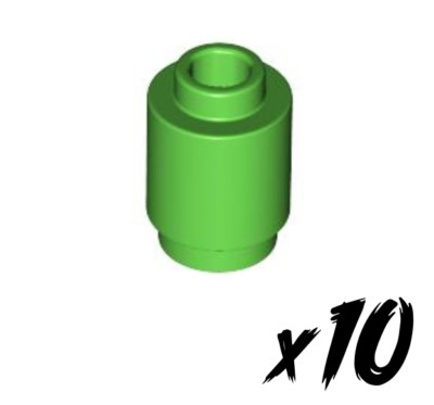10x LEGO 3062   Stein 1 x 1   Brick round   hellgrün   Bright Green