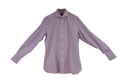 Tom Ford Gestreiftes Button-Down-Hemd Aus Lila Baumwolle Männlich Lila Xl