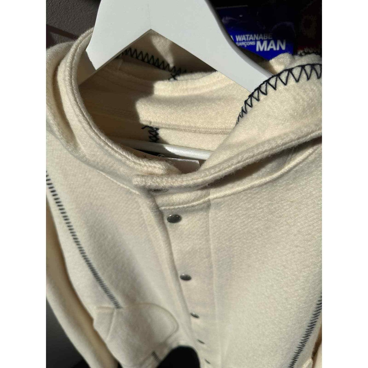 3MAN AW20 Off-White Wool Blanket Hooded Jacket Made in UK | eBay