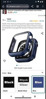 Watch Band,watch size 44mm band and case Color Blue / Chear Color. Free Shipping