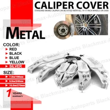 6x Metal ENDLESS Style Universal Brake Caliper Cover Silver Front Rear L+M+S WL5
