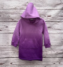 Gap Kids Ombre Hooded 3/4 Sleeve Pullover Sweatshirt Dress Purple Size 2