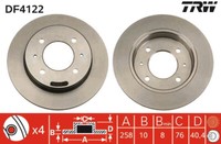 Pack Von 2 - Bremsscheibe DF4122 TRW FüR Hyundai