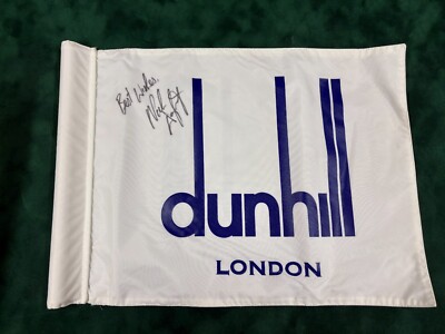 Nick Dougherty 2007 Gewinner signiert Dunhill Links Course gebraucht Golf Pin Flagge + Zertifikat