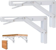 Coppia di Staffe angolari supporti reggi mensola richiudibili 400x200mm bianche