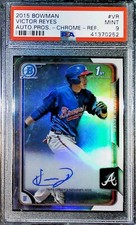 2015 Bowman Chrome RefractorVictor Reyes 1st Prospect Auto #BCAP-VR PSA 9 Braves