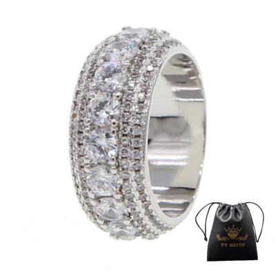 High Quality lced Out Bling Cz Men 's Ring Jewelry Luxury Full CZ Fashion Rings