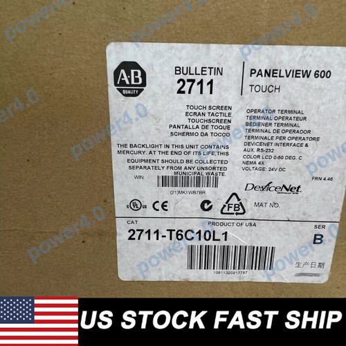 NEW AB 2711-T6C10L1 /B PanelView 600 Color/Touch/DeviceNet/RS-232 AB 2711T6C10L1