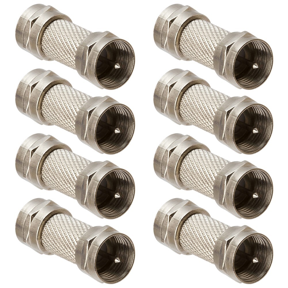 8Pcs F Type Male to Male Screw Connector Coupler Adapter RF Coax Cable
