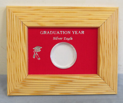 Silver Eagle ''GRADUATION YEAR'' Wide Wood Frame. NO COIN