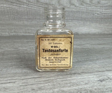 Vintage Sanabo Apothecary Bottle Made in Austria Paper Label Testosanforte