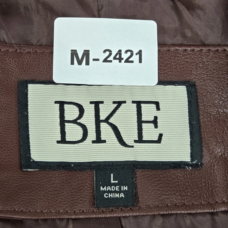 Chaqueta BKE Mujer L Marrón Moto Western Cremallera Hebilla Cordones Imitación Cuero Foto 2 de 4