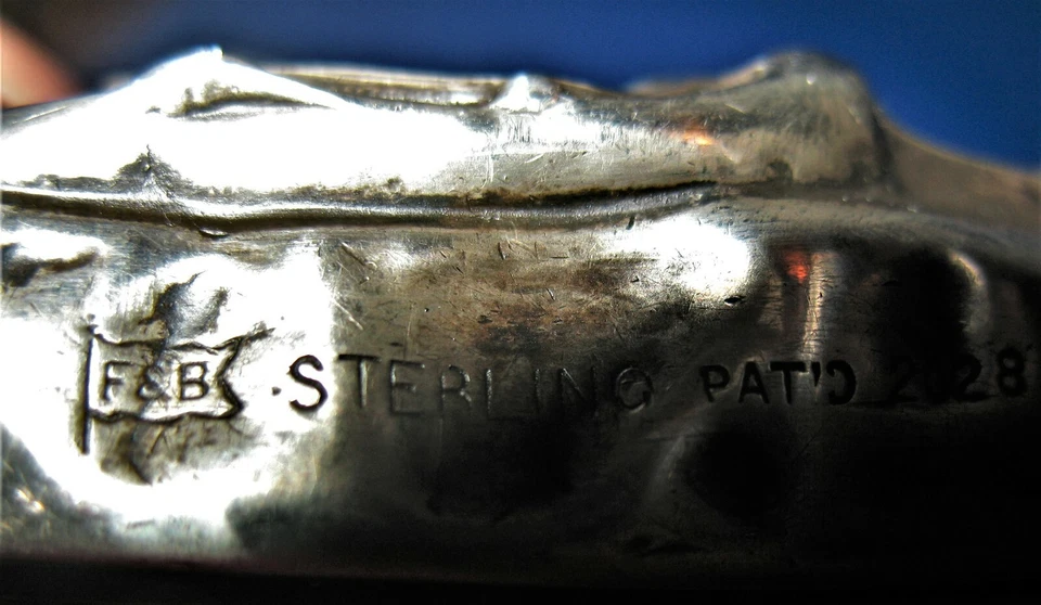 Espejo de mano antiguo victoriano marcado Foster & Bailey Sterling # 2028 Foto 3 de 4