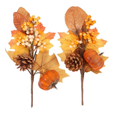  2 Pcs Stems Artificial Flower Decoration Realistic Maple Leaf Branch Baby