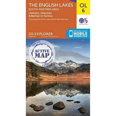 Die Englischen Seen Südwestgebiet: Coniston, Ulverst - Blattkarte, gefaltet NEU
