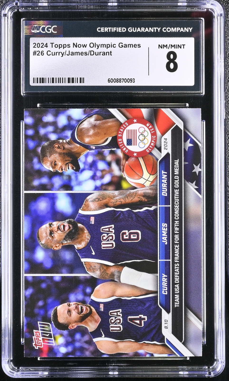 2024 Topps Now Olympic Games #26 Lebron/Curry/Durant CGC 8