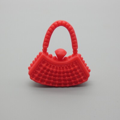 Barbie Fashionistas Doll Purse Red Handbag Bag Textured Curved Style HDY90