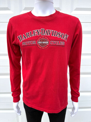 Red Harley Davidson Long Sleeve Logo T Shirt S Mo… - image 1