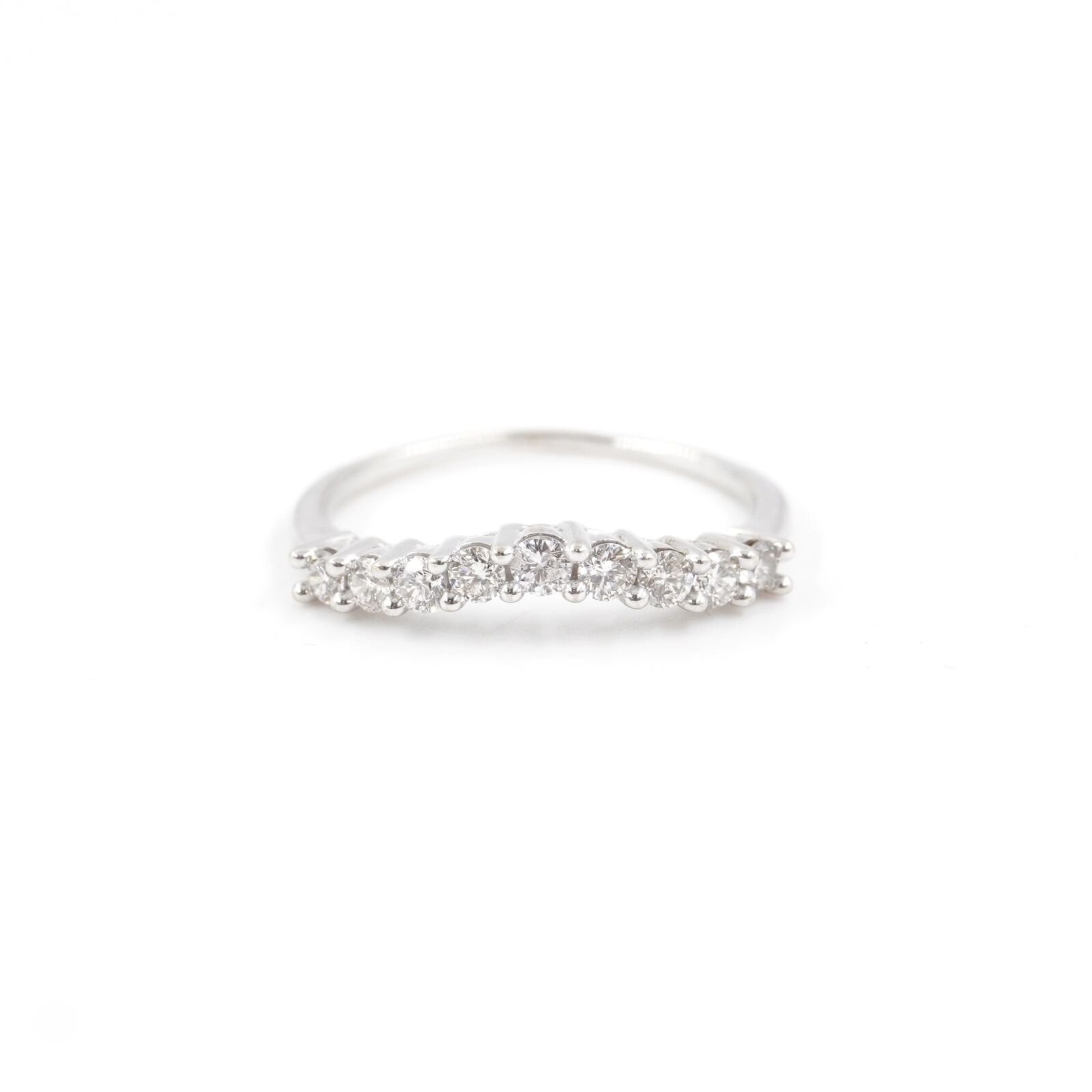 Curved Prong Set Natural Diamond Classic Wedding … - image 6