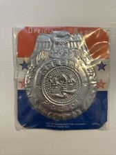 Vintage Special Police Official Pin Badge Tin Novelty Toy Japan Original Card