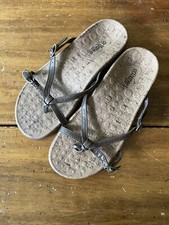 Vionic Orthaheel Solana Orthotic Leather Flip Flop Sandals Brown Size 8