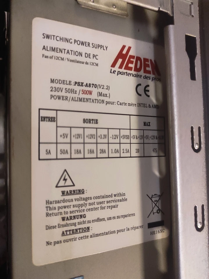 Boitier vide PC ACER ancien + alimentation 500W + lecteur DVD - Photo 2/4