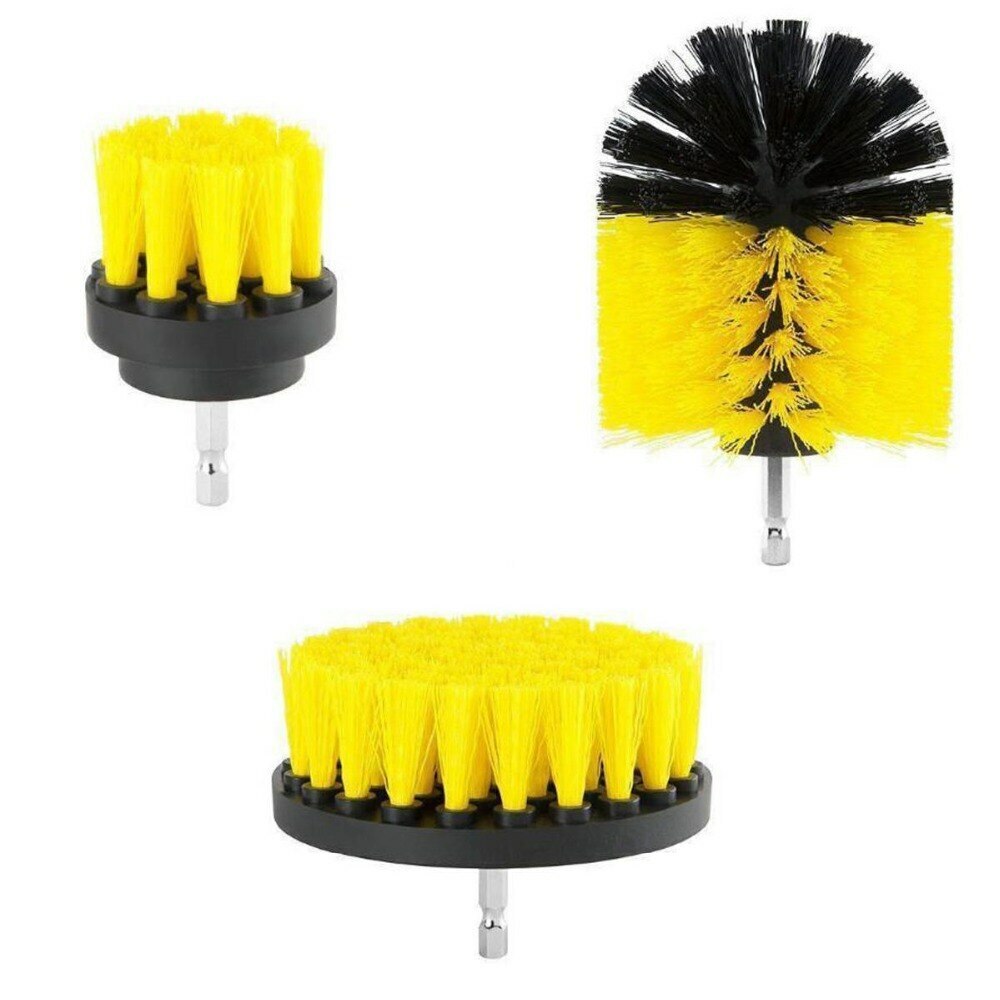 Plastic Round Cleaning Brush Electric Drill Brush Kit For Carpet Glass