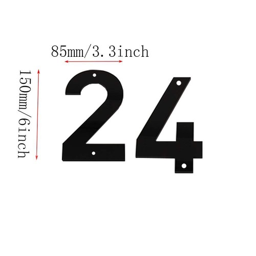 House Number Sign 6 Inch 15 cm Large Modern Acrylic Plastic Door Numbers Thic... - Picture 2 of 9